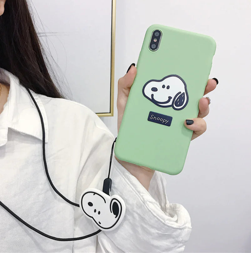 Snoopy Phone Case with Stand and Protector