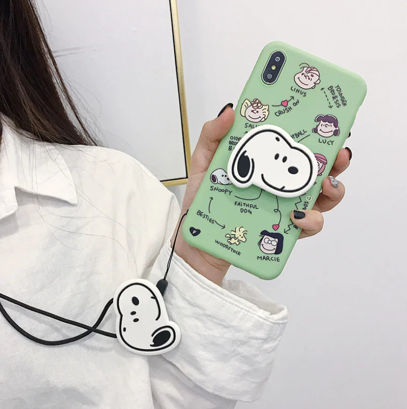 Snoopy Phone Case with Stand and Protector
